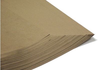 Pure ribbed kraft paper sheets