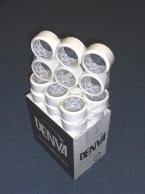 48mmx66m - White L/N Tape - "DENVA"  Parcel Packing Tape 